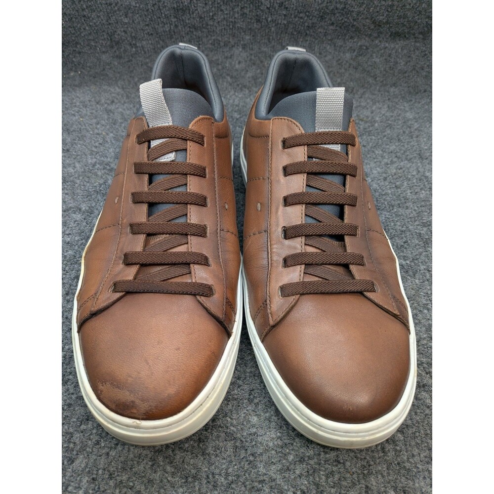 Martin Dingman Leather Slip On Sneakers Mens 8M Brown Faux Laces Brazil